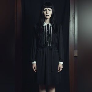 Jean Leslie Deadstock Wednesday Addams  vibes dress size 5